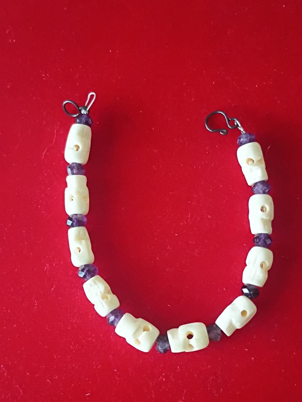 Bone And Amethyst Beaded Bracelet Mala Or Something Like That